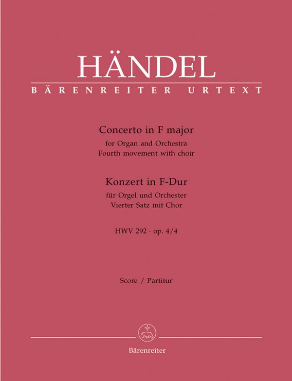 HANDEL Vierter Satz Aus Dem Konzert F-Dur Op. 4/4 HWV292. Partitura ...