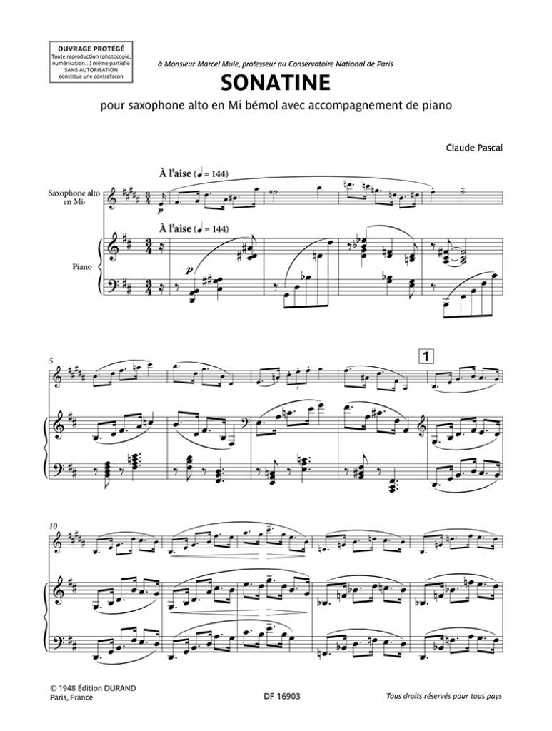 pascal-sonatina-sax-pianoforte-durand-esempio